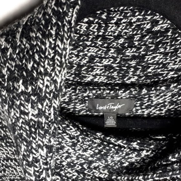 "Lord & Taylor" Split cowl neck sweater/tunic in dark grey. Size large - Picture 4 of 5